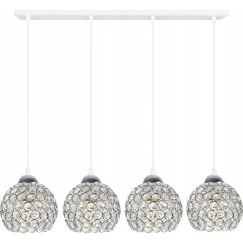 Závěsné svítidlo Crystal, 4x stříbrné křišťálové stínítko, (chromové uchycení), w