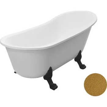 Vana Besco Akrylátová volně stojící vana Olaya Glam Z 160x68 bez přepadu Typ a barva výpustě: bez odpadového sifonu, Barva podpěrných nožek: Černá mat