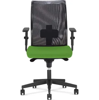Kancelářská židle INTRATA, opěradlo síťované, sedák světle zelený, látka Sempre, konstrukce černá