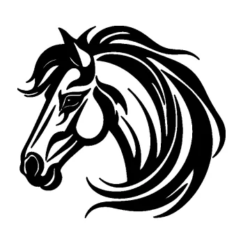 Samolepící dekorace SAMOLEPKA Kůň 103 levá hlava (01 - černá) NA AUTO, NÁLEPKA, FÓLIE, POLEP, TUNING, VLASTNÍ TEXT, TISK, AUTOSAMOLEPKY.cz, POLEPY, OBRÁZEK, LOGO, SAMOLEPKY