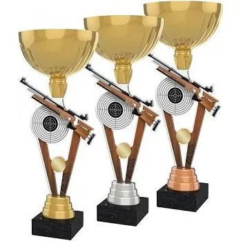 Střelecká trofej s kalichem - Barva: Zlatá Výška: 37cm Text: Žádný