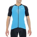 UYN Cyklistický dres s krátkým rukávem - BIKING GRANFONDO - černá/modrá M