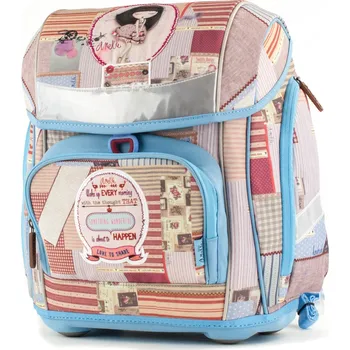 Školní batoh Anekke Školní aktovka Patchwork s přední kapsou, fidlock zámek