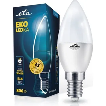 Žárovka Žárovka LED ETA EKO LEDka svíčka 8W, E14, neutrální bílá