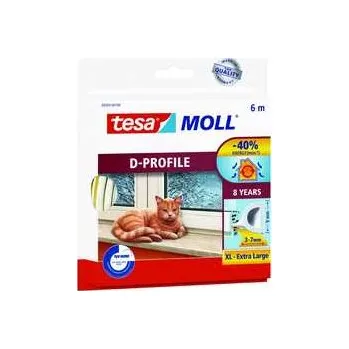 Lepicí páska Gumové těsnění "tesamoll® D profil 5393", bílá, 9 mm x 6 m, TESA,rychlé dodání