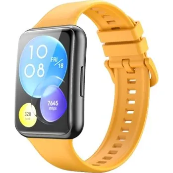 Příslušenství k chytrým hodinkám VSECHNONAMOBIL 45144 BUTTERFLY Silikonový řemínek Huawei Watch Fit 2 žlutý