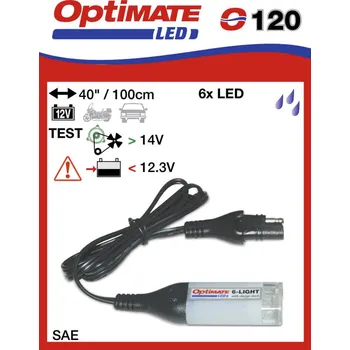 Nabíječka autobaterie Tecmate O120 příslušenství k Accumate a Optimate - SAE svítilna a kontrola stavu dobíjení akumulátoru