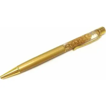 Luxusní propiska s plovoucími pozlacenými třpytkami