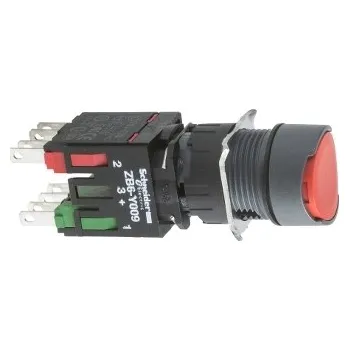 vypínač a zásuvka SCHN XB6AA42B Ovládač stiskací, lícující s návratem, 1 V - rudý
