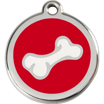 psí známka RED DINGO známka s rytím Kost červená Velká Počet řádků: 2 řádky textu
