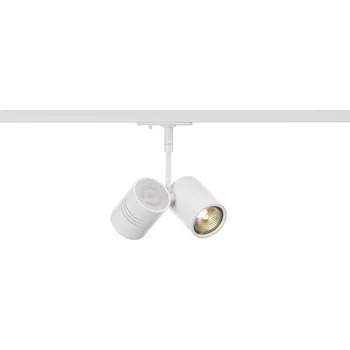 Bodové svítidlo BIG WHITE BIMA 2, bodové svítidlo pro vysokonapěťovou 1fázovou proudovou sběrnici, dvě žárovky, QPAR51, bílé matné, max. 50 W, v