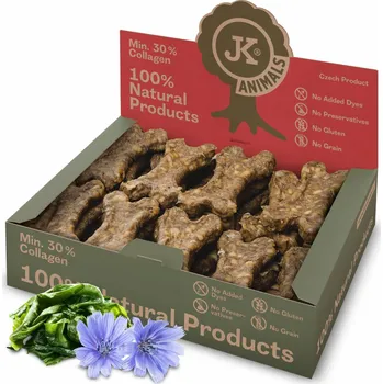 Pamlsek pro psa JK ANIMALS, kost natural s bylinkami a kelpou (0,5 %), 27 ks v boxu, 900 g