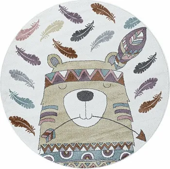 BRENO Kulatý dětský kusový koberec FUNNY indián barevný 120 cm