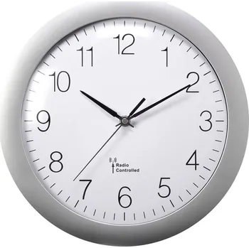 Hodiny MXP3601S DCF nástěnné hodiny 300 mm x 56 mm, stříbrná