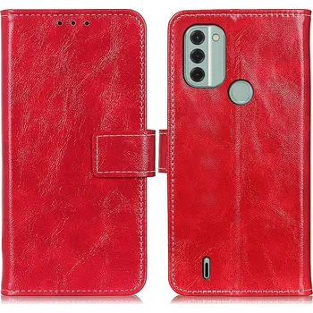 Pouzdro na tablet VSECHNONAMOBIL 54590 RETRO Peněženkový obal Nokia C31 červený