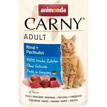 Krmivo pro kočku Carny Adult 85 g hovězí + perlička, kapsička pro kočky
