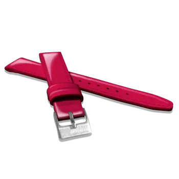 Řemínek na hodinky Růžový kožený řemínek s vysokým leskem MINET GLAMOUR - 12 MSOUX12 (lesklý řemínek z kolekce MINET GLAMOUR)