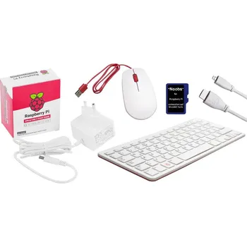 Elektronická stavebnice Raspberry Pi® PI400DE Desktop Computer-Kit Raspberry Pi® 400 4 GB 4 x 1.8 GHz vč. napájecího zdroje, vč. myši, vč. HDMI™