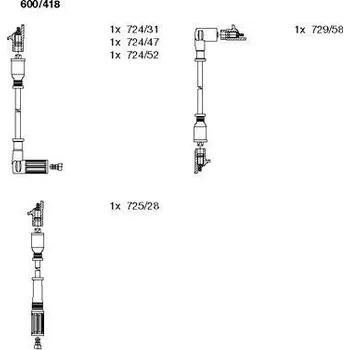 Zapalovací kabel Sada kabelů pro zapalování, , BREMI, 600/418