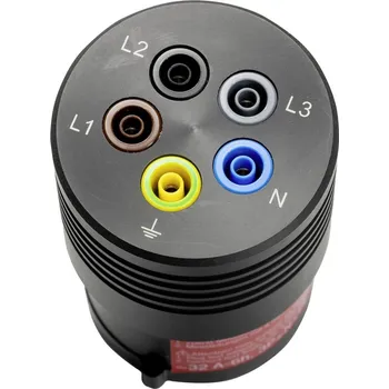 Elektrická zásuvka Benning BENNING TA 7-32 měřicí adaptér, CEE zástrčka 32 A 5pólová - zásuvka 4 mm, černá