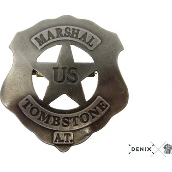 Hvězda U.S. Marshal 6 cm - stříbrná