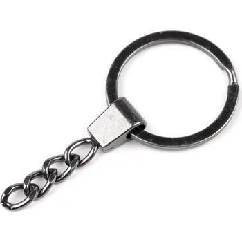 Kroužek na klíče Ø30 mm s řetízkem, plochý