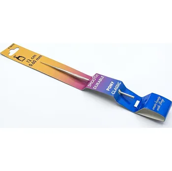 Háček na háčkování PONY, ocelový 58670, velikost 0,6mm, délka 12cm