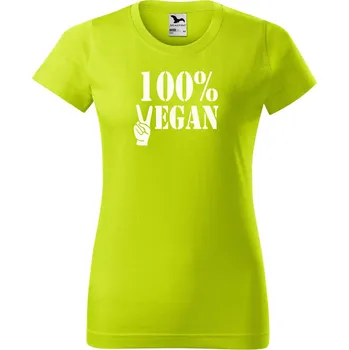 Dámské oblečení DOBRÝ TRIKO Dámské tričko s potiskem 100% vegan Barva: Limetková, Velikost: XS