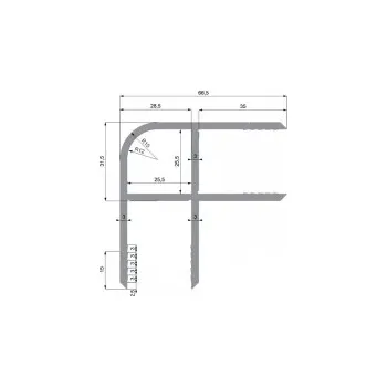 Stavební profil Rohový profil pro desky tl.25mm černý elox