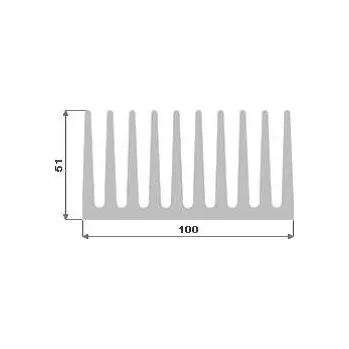 Stavební profil Hliníkový chladič 100x51 3m