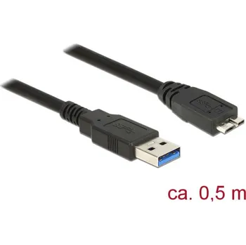 Mobilní telefon Delock USB kabel USB 3.2 Gen1 (USB 3.0 / USB 3.1 Gen1) USB-A zástrčka, USB Micro-B 3.0 zástrčka 0.50 m černá pozlacené k