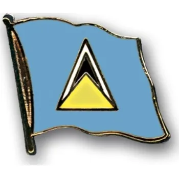 Odznak (pins) 20mm vlajka Svatá Lucie - barevný