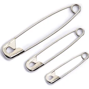 PRYM Zavírací špendlíky, 27/38/50 mm, stříbrné barvy, 12 ks (volné)