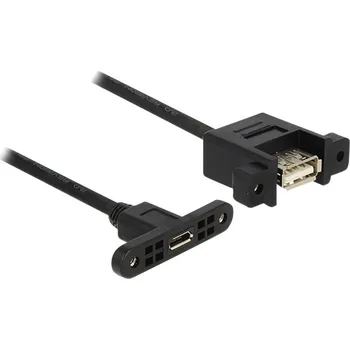 vypínač a zásuvka Delock USB kabel USB 2.0 USB Micro-B zásuvka, USB-A zásuvka 0.25 m černá 85109