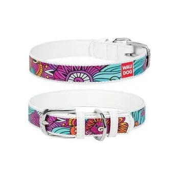 Obojek pro psa Obojek kožený Summer bílý (46-60cm/3,5cm)