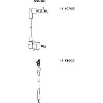 Zapalovací kabel Sada kabelů pro zapalování, , 33444092, BREMI, 600/195