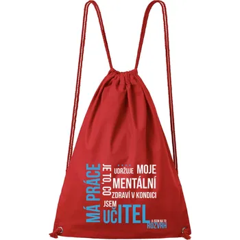 DOBRÝ TRIKO Bavlněný batoh s potiskem UČITEL Barva: Červená