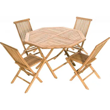 Zahradní sestava DEOKORK Zahradní teaková sestava FOXI I. 1+4 (ZDARMA polstry)