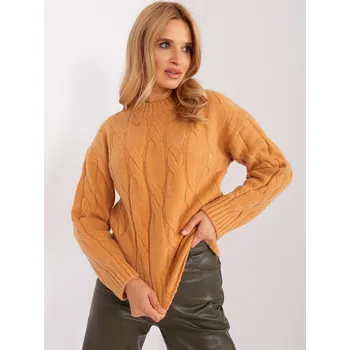 Dámský svetr Elegantní svetr s copánky velbloudí EU velikost: Univerzální