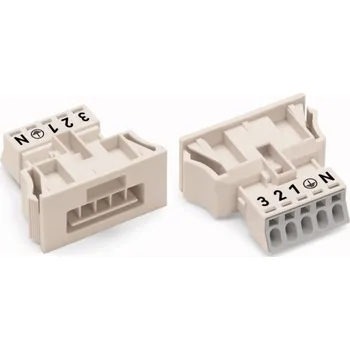 Elektrická zásuvka WAGO 890-735/006-000 síťový konektor WINSTA MINI zástrčka, rovná Počet kontaktů: 5 13 A bílá 50 ks