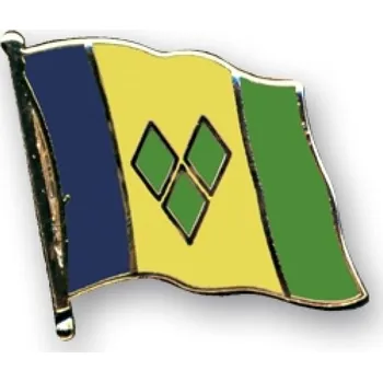 Odznak (pins) 20mm vlajka Svatý Vincenc a Grenadiny - barevný