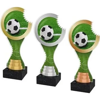 Trofej kulátá s výřezem - fotbal - Barva: Zlatá Výška: 23,5cm Text: Žádný