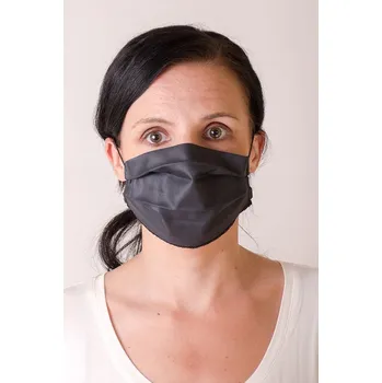 Šátek Bavlněná úpletová rouška dvouvrstvá dámská s gumičkou - černá