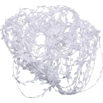 umělá květina Lístky ve stuze - bílé, umělé hedvábí, dekorace