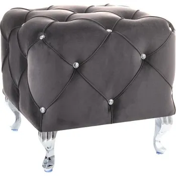 Taburet Nábytek PEGAS s.r.o. Taburet HESTIA K VELVET, šedý BLUVEL 14/stříbrná