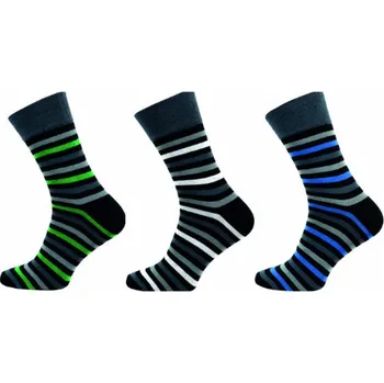 Pánské ponožky NOVIA Pánské ponožky celoproužek 1042 - balení 3 páry Velikost: 41-43