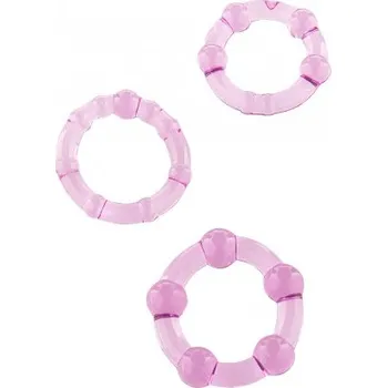 Kroužky na penis STAY HARD SADA 3 ks fialové | Scala Selection