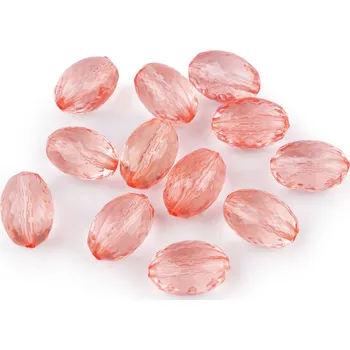 Dětské navlékací korálky Plastové korálky ploškované olivy 10x15 mm