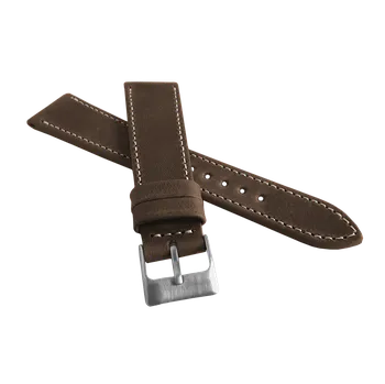 Řemínek na hodinky Zúžený hnědý prošitý řemínek LAVVU SPORT z luxusní kůže Top Grain - 20 LSEUC20 (řemínek, pásek na hodinky)