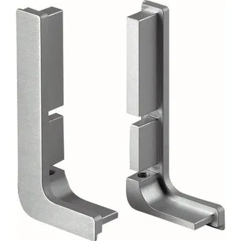 Nábytkové kování TULIP Gola otevřená koncovka J profilu imitace nerezi P+L (TULIP Gola otevřená koncovka J profilu imitace nerezi P+L)